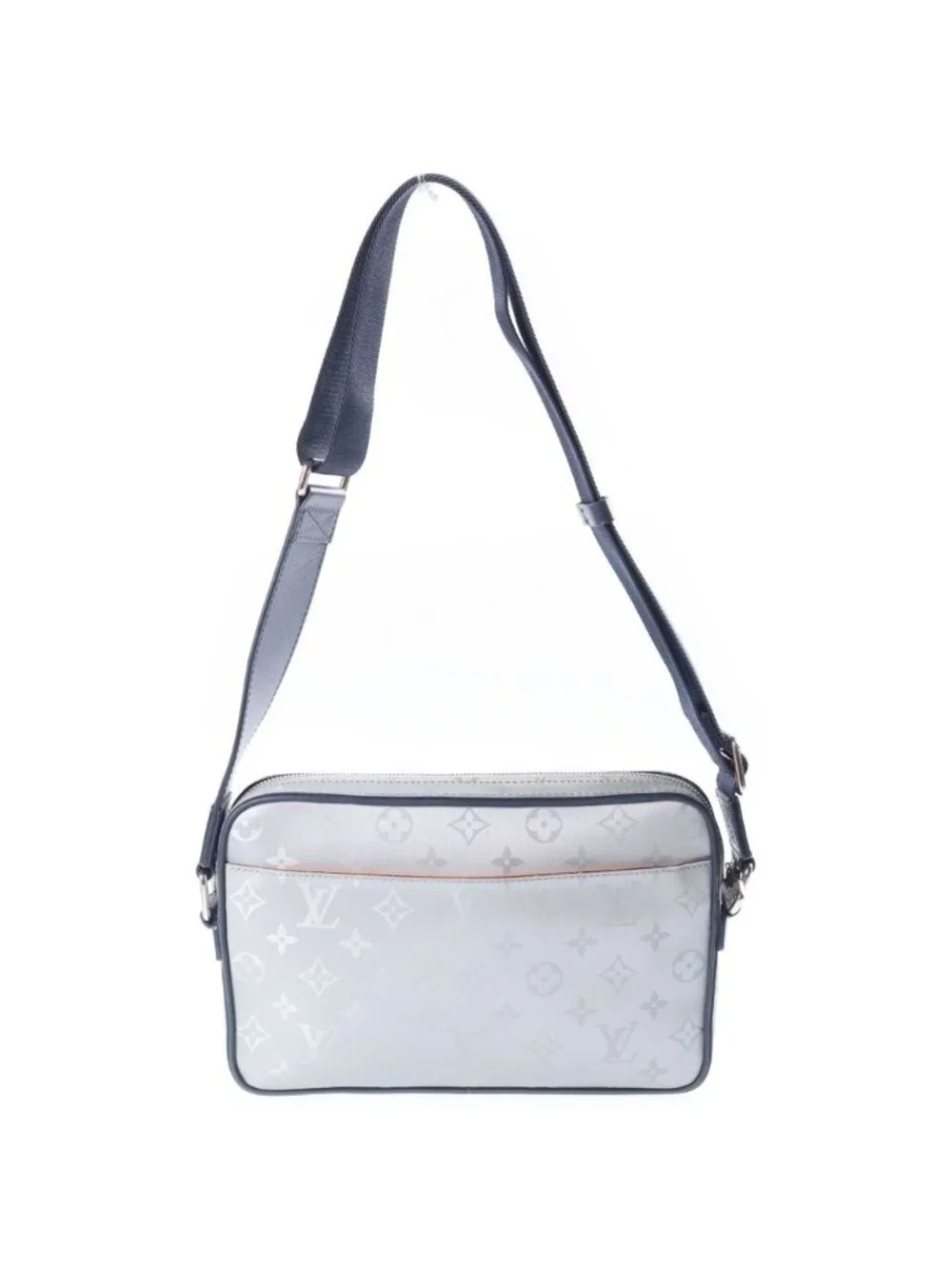Louis Vuitton Monogram Satellite Alpha Messenger Shoulder Bag Silver Navy